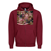 Burgundy American flag leopard pinktumbler Zipper Hoodie - HowdyJamesFarm