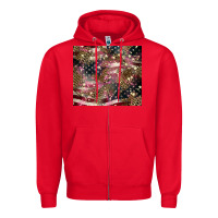Red American flag leopard pinktumbler Zipper Hoodie - HowdyJamesFarm