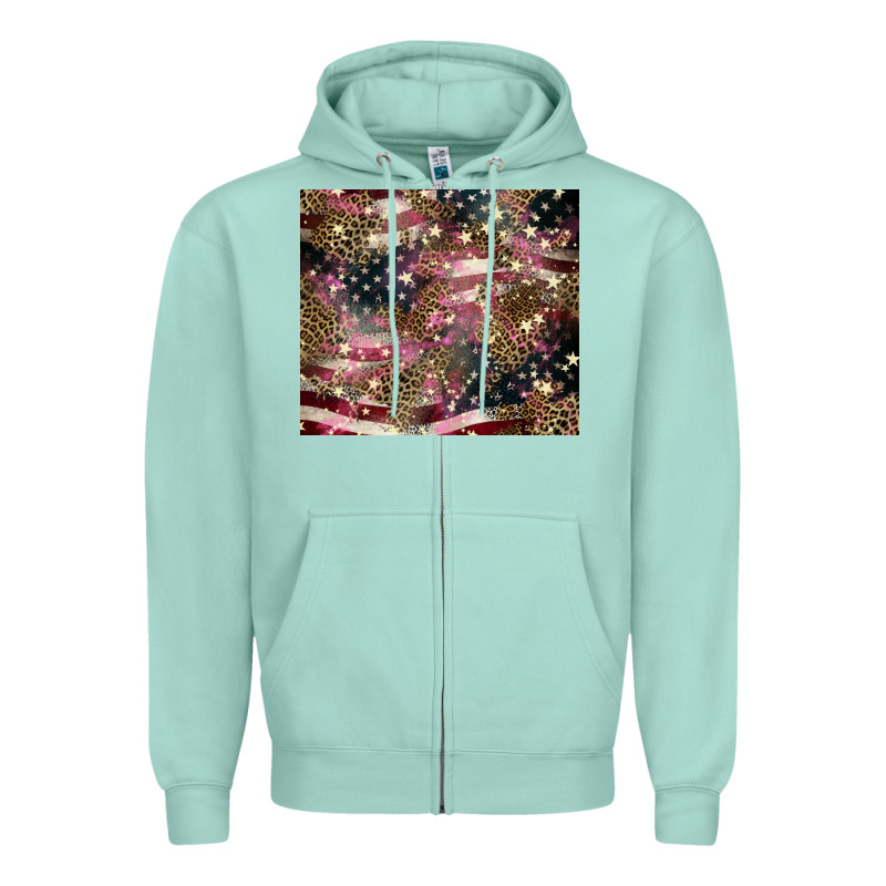 American Flag Leopard Pinktumbler Zipper Hoodie by HowdyJamesFarm | Teevron