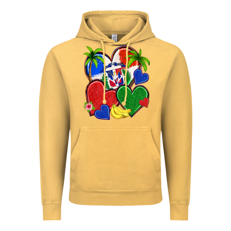 Dominican Repuclic Hearts Vintage Hoodie by NancyCooperArtShop | Teevron