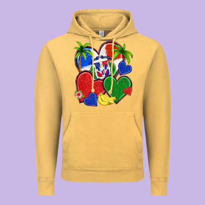 Dominican Repuclic Hearts Vintage Hoodie Designed By Nancycooperartshop