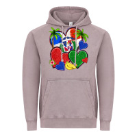 Vintage Zinc dominican repuclic hearts Vintage Hoodie - NancyCooperArtShop