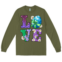 Army Green easter love egg Long Sleeve Tee - RanaPortraitStore
