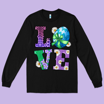 Easter Love Egg Long Sleeve Tee Designed By Ranaportraitstore