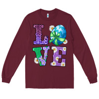 Burgundy easter love egg Long Sleeve Tee - RanaPortraitStore