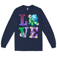 Navy easter love egg Long Sleeve Tee - RanaPortraitStore