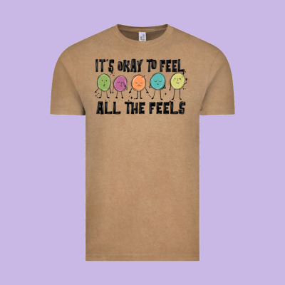 ıt's Okay To Feel All The Feels Vintage Tee Designed By Maliassmallbusiness