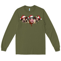 Army Green christmas holstein cows Long Sleeve Tee - LillyAllenDesigns