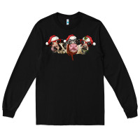 Black christmas holstein cows Long Sleeve Tee - LillyAllenDesigns
