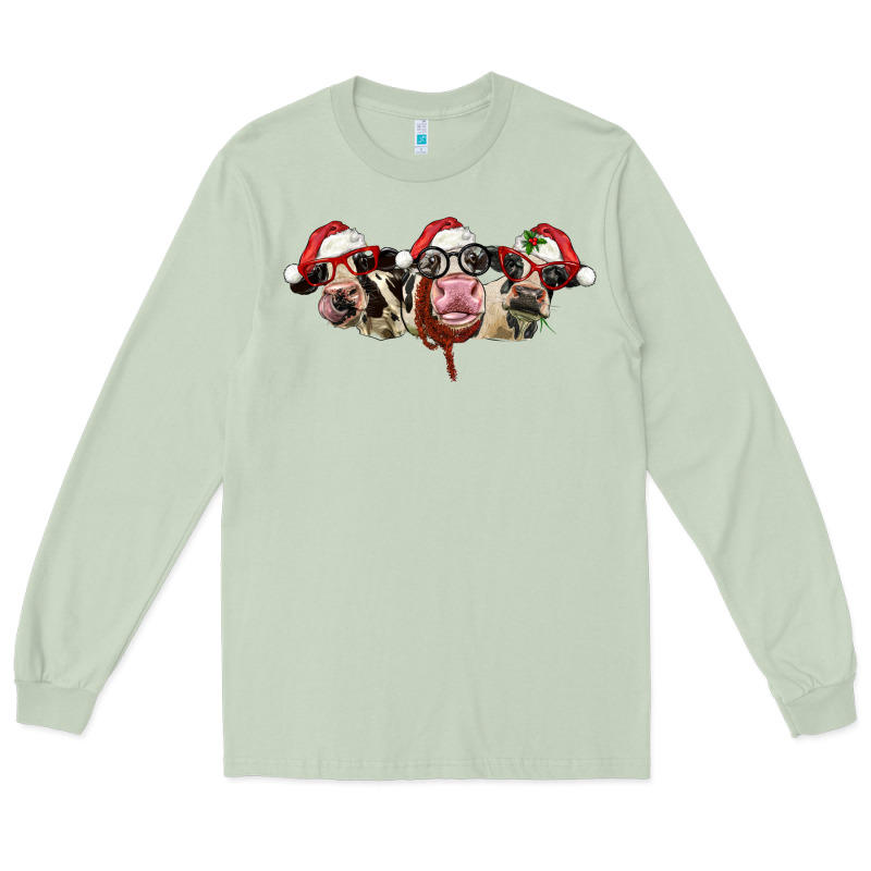Christmas Holstein Cows Long Sleeve Tee by LillyAllenDesigns | Teevron