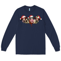 Navy christmas holstein cows Long Sleeve Tee - LillyAllenDesigns
