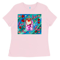 Bubblegum Pink sugar with love Ladies Tee - AdoDesignShop