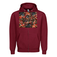 Burgundy American flag leopard tumbler Zipper Hoodie - HowdyJamesFarm