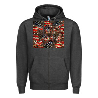 Charcoal Heather American flag leopard tumbler Zipper Hoodie - HowdyJamesFarm