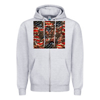 Heather Grey American flag leopard tumbler Zipper Hoodie - HowdyJamesFarm