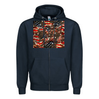 Navy American flag leopard tumbler Zipper Hoodie - HowdyJamesFarm