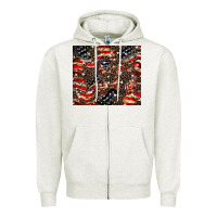 Oatmeal Heather American flag leopard tumbler Zipper Hoodie - HowdyJamesFarm