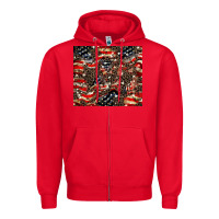 Red American flag leopard tumbler Zipper Hoodie - HowdyJamesFarm