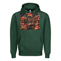 Sports Green American flag leopard tumbler Zipper Hoodie - HowdyJamesFarm