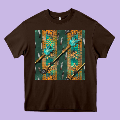 Aztec And Arrow Heavy Core Tee Designed By Bundleandbundleshop