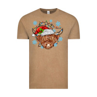 Vintage Coffee christmas cow Vintage Tee - MaliasSmallBusiness