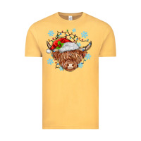 Vintage Mustard christmas cow Vintage Tee - MaliasSmallBusiness
