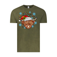 Vintage Olive christmas cow Vintage Tee - MaliasSmallBusiness