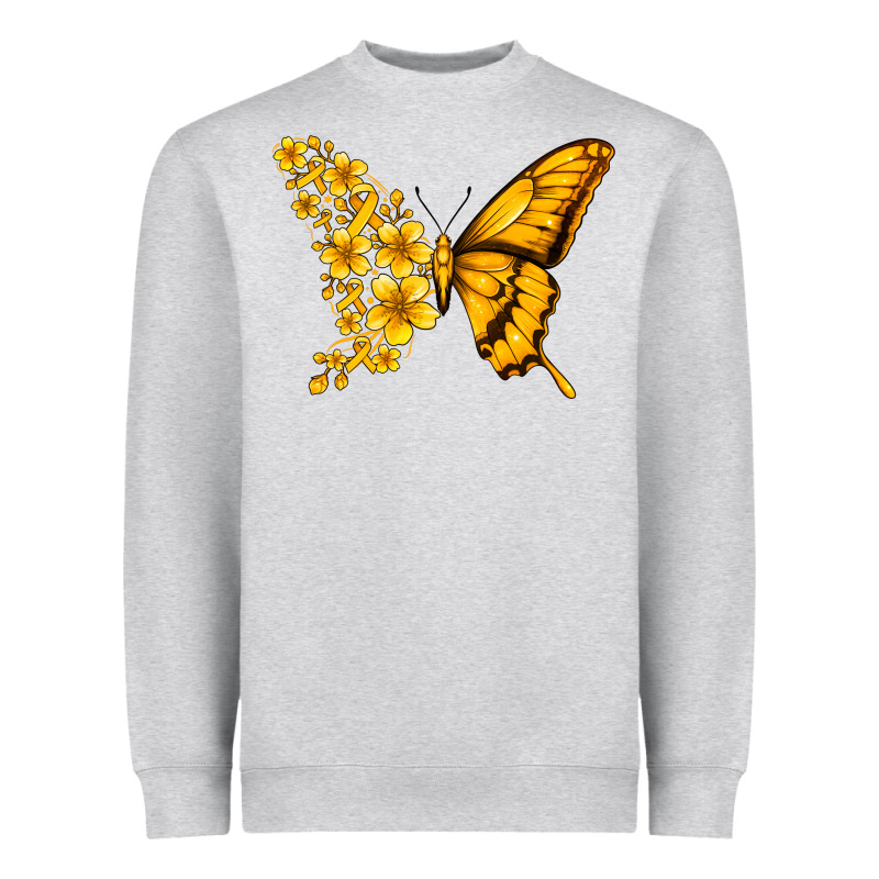 Childhood Cancer Butterfly Heavyweight Sweatshirt by Jasminsmagicworld | Teevron