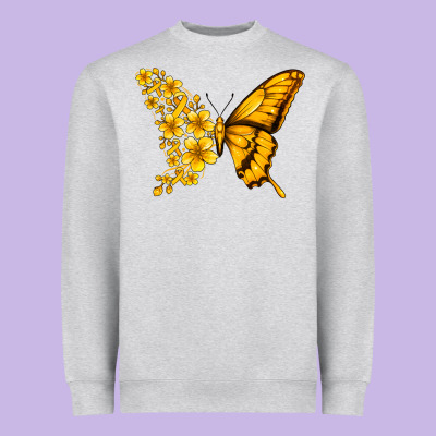 Childhood Cancer Butterfly Heavyweight Sweatshirt Designed By Jasminsmagicworld