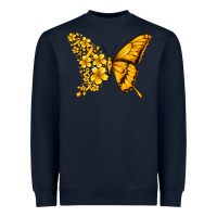 Navy childhood cancer butterfly Heavyweight Sweatshirt - Jasminsmagicworld