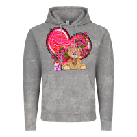 Cloud Rock valentines heart with bear Vintage Hoodie - NancyCooperArtShop