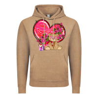 Vintage Coffee valentines heart with bear Vintage Hoodie - NancyCooperArtShop