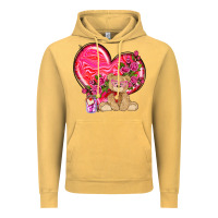 Vintage Mustard valentines heart with bear Vintage Hoodie - NancyCooperArtShop