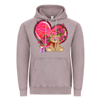 Vintage Zinc valentines heart with bear Vintage Hoodie - NancyCooperArtShop