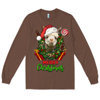 Chestnut merry christmas alpaca face Long Sleeve Tee - LillyAllenDesigns