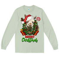 Matcha merry christmas alpaca face Long Sleeve Tee - LillyAllenDesigns