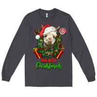 Smoke merry christmas alpaca face Long Sleeve Tee - LillyAllenDesigns