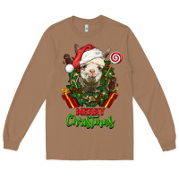 Toasted Coconut merry christmas alpaca face Long Sleeve Tee - LillyAllenDesigns