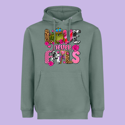 Love Never Fails With Prince Frog  Olivia Heavyweight Hoodie Designed By Oliviacreatesart