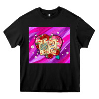 Black valentines day playing cards and pearl watercolor Heavy Core Tee - AdoDesignShop