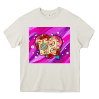 Cream valentines day playing cards and pearl watercolor Heavy Core Tee - AdoDesignShop