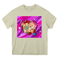 Mossy valentines day playing cards and pearl watercolor Heavy Core Tee - AdoDesignShop