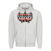 Dove Grey American mama 4th of july Zipper Hoodie - HowdyJamesFarm