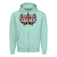 Seafoam American mama 4th of july Zipper Hoodie - HowdyJamesFarm