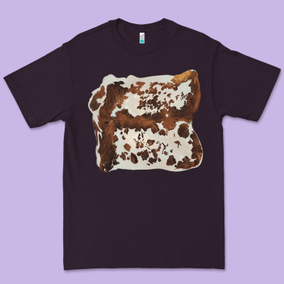 Hand Drawn Cowhide Cow Fur Premium Tee Designed By Barkaloodesign