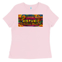 Bubblegum Pink national hispanic heritage month license plate Ladies Tee - BundleAndBundleShop