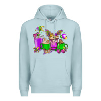Blue Mist Mardi Gras coffee cups Premium Hoodie - HowdyJamesFarm