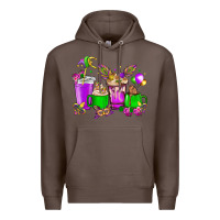 Coffee Mardi Gras coffee cups Premium Hoodie - HowdyJamesFarm