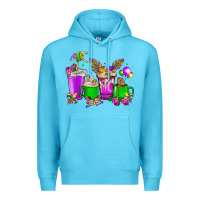 Ocean Blue Mardi Gras coffee cups Premium Hoodie - HowdyJamesFarm