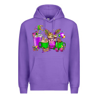 Purple Mardi Gras coffee cups Premium Hoodie - HowdyJamesFarm